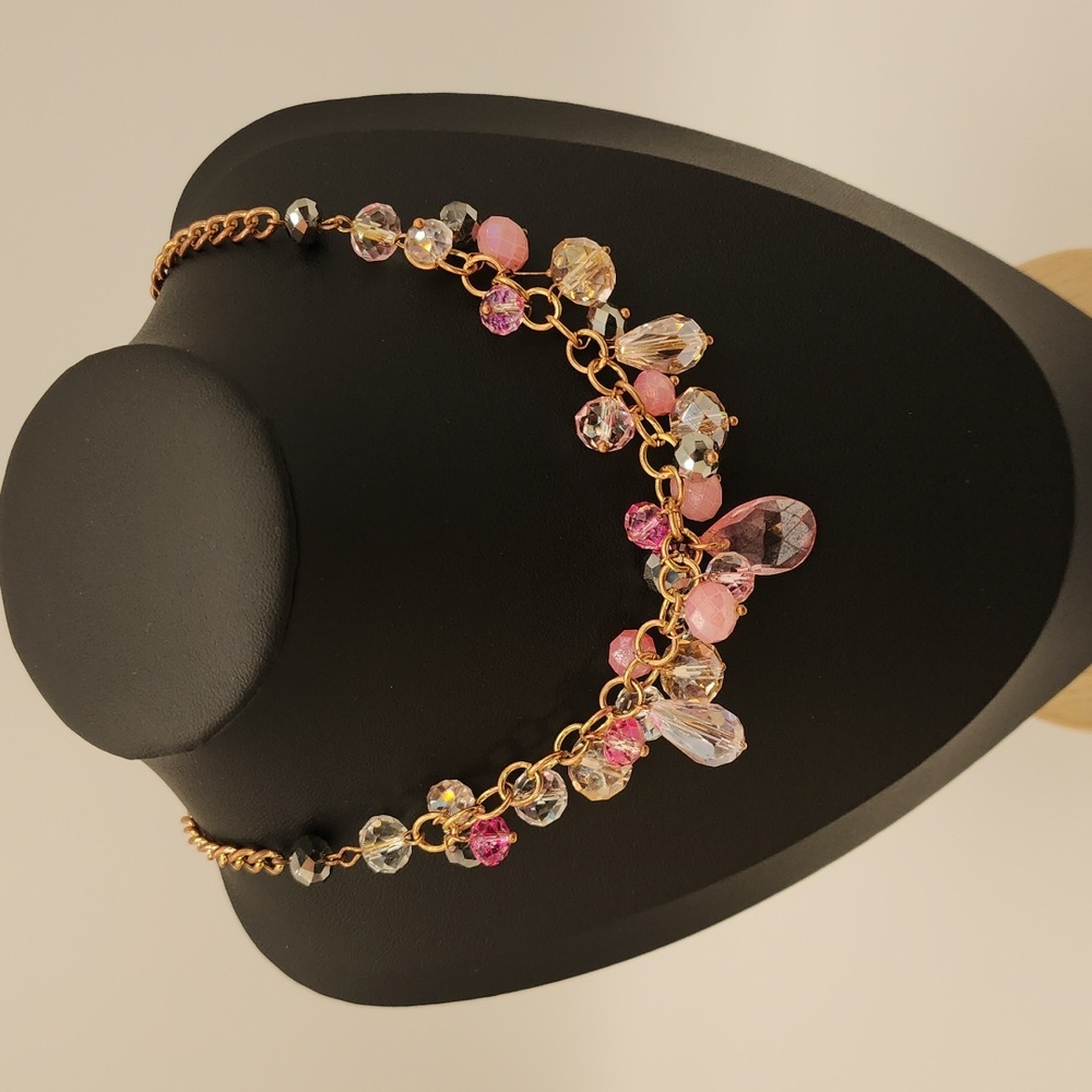 New York Ali-Khan Pink/ Black/ Clear Necklace